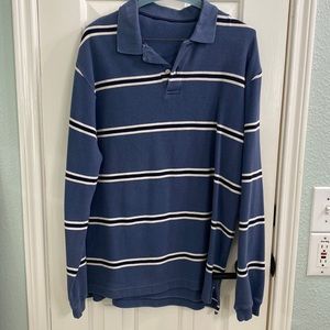 Oversized long sleeve knit polo